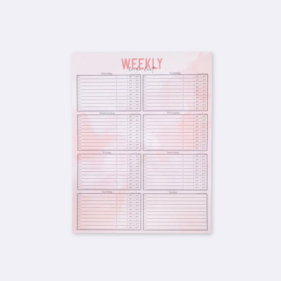 Pastel Weekly Extended To Do List