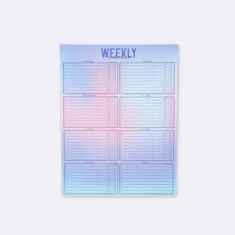Gradient Weekly Extended To Do List