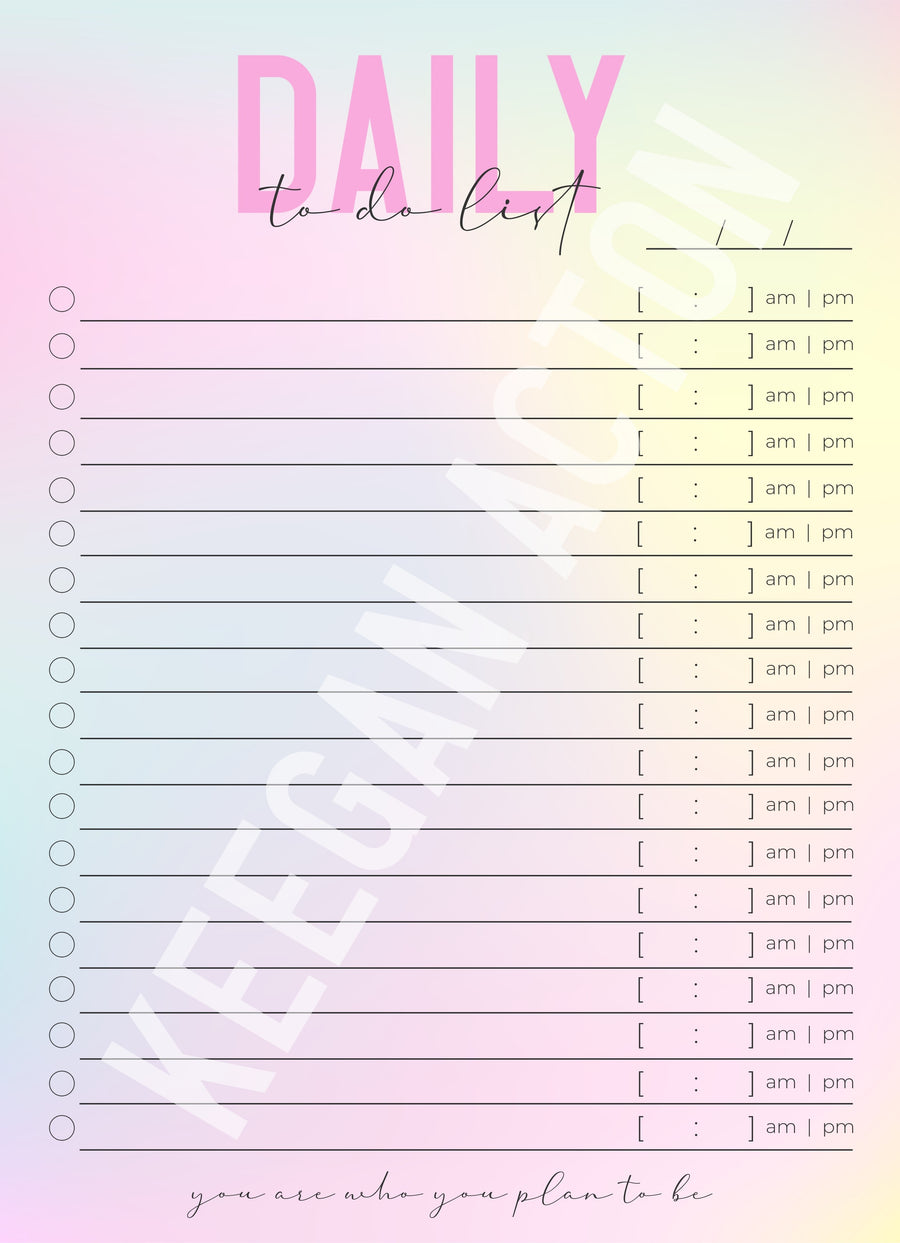 Gradient Daily To Do List (Digital Version)
