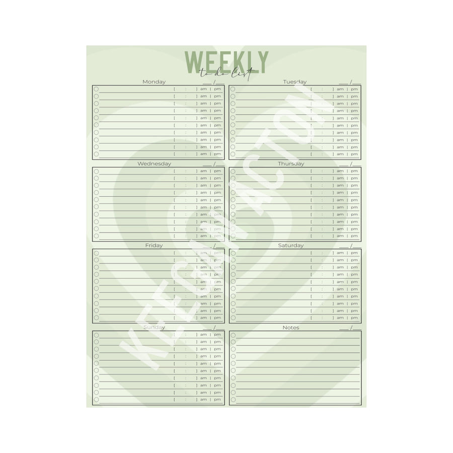 Hearts Weekly Extended To Do List (Digital Version)