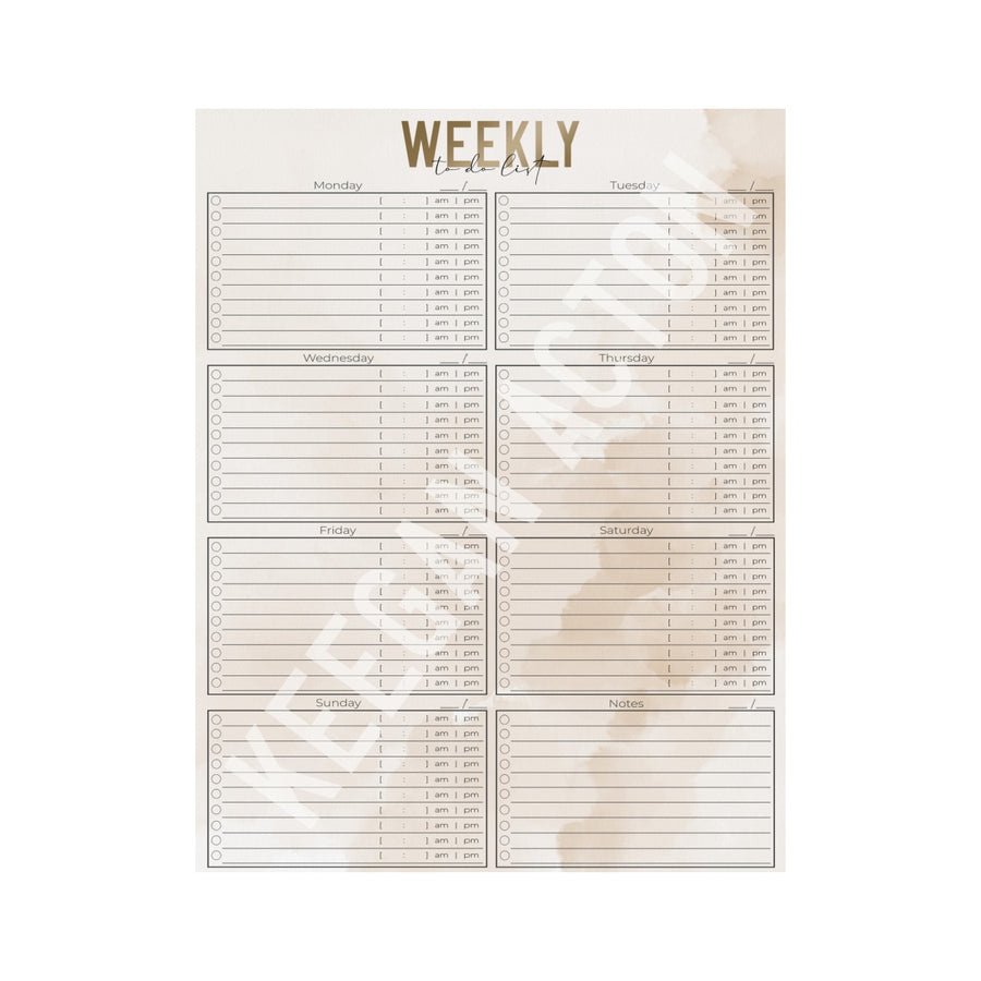 Golden Hour Weekly Extended To Do List (Digital Version)
