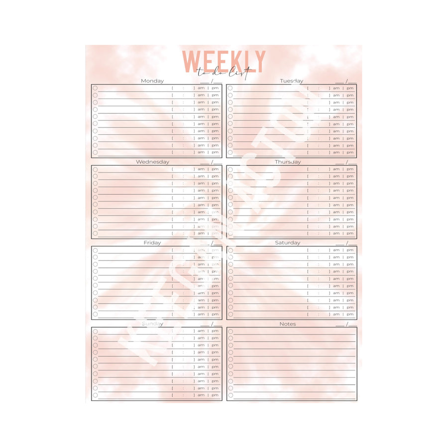 DayDreamer Weekly Extended To Do List (Digital Version)