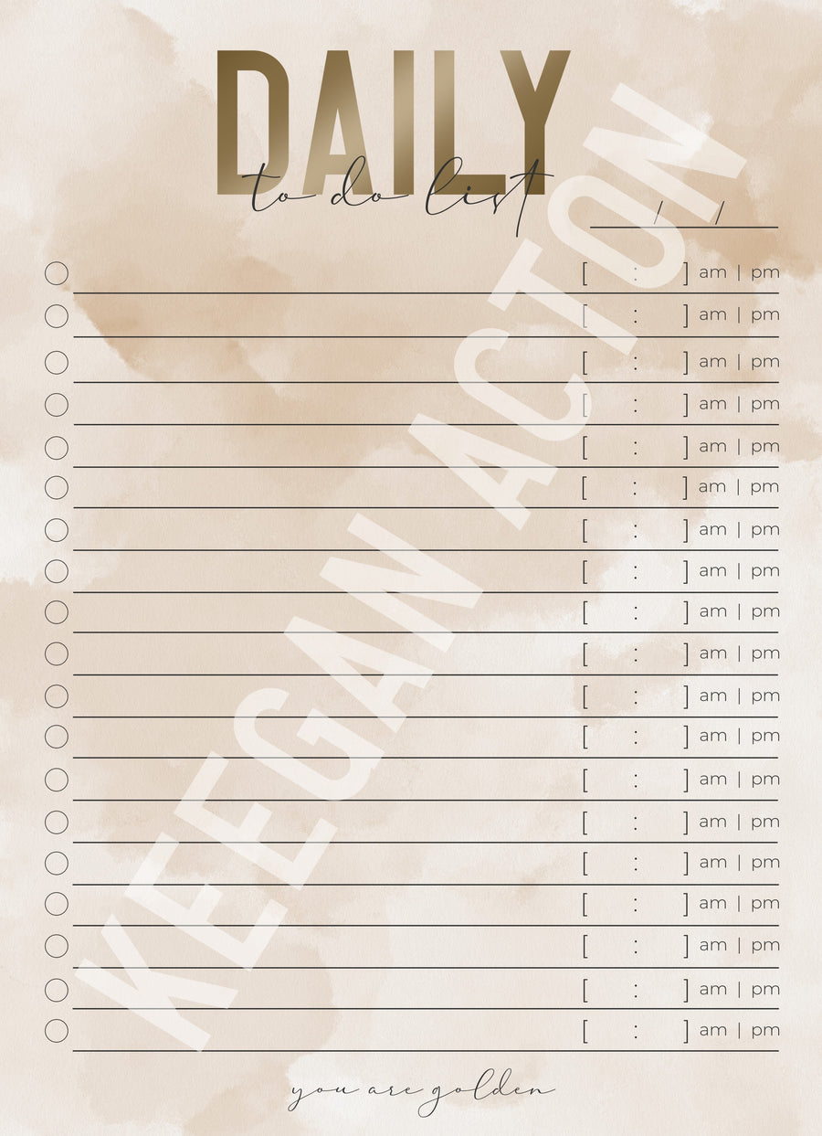 Golden Hour Daily To Do List (Digital Version)
